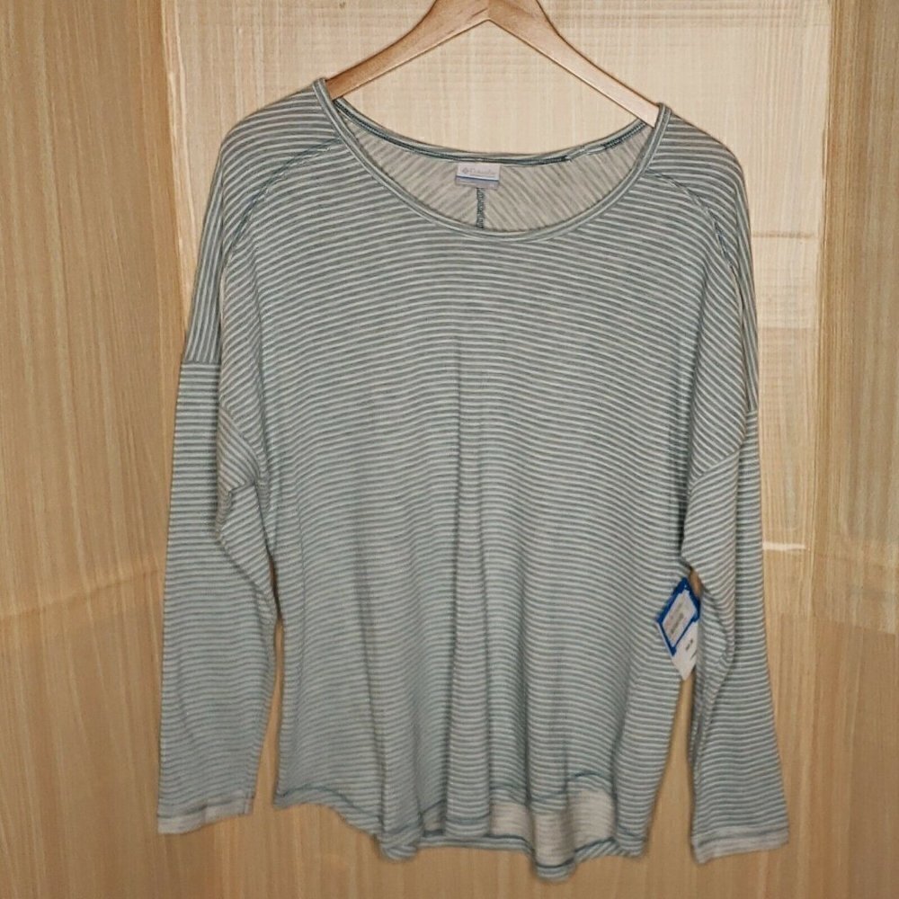 Columbia Womens Plus New Striped Long Sleeve Knit Top 1X